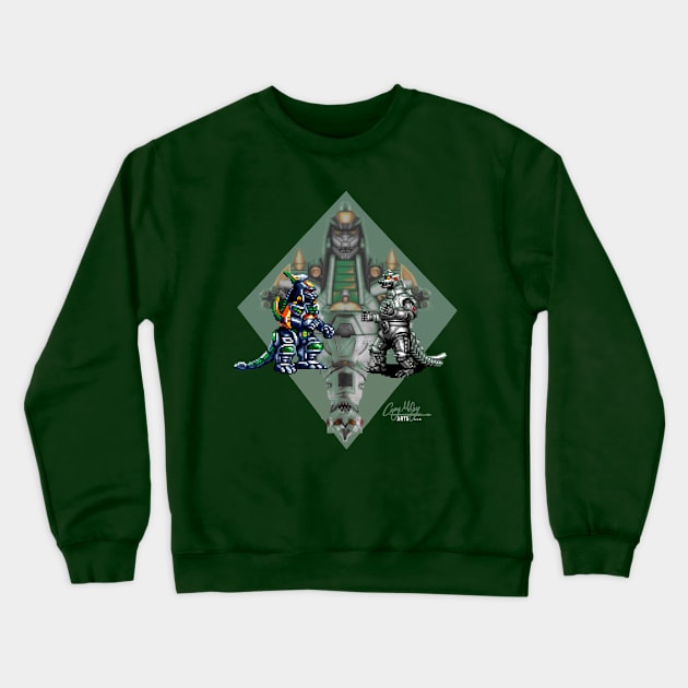 Mechagodzilla VS Dragonzord Crewneck Sweatshirt by Casey McCoy ARTS 